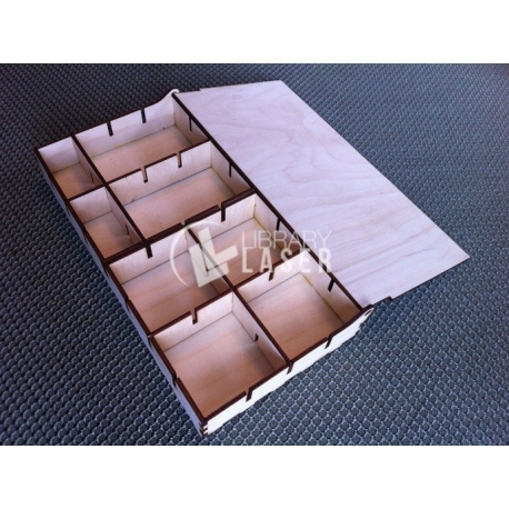 Caja con divisores para corte láser