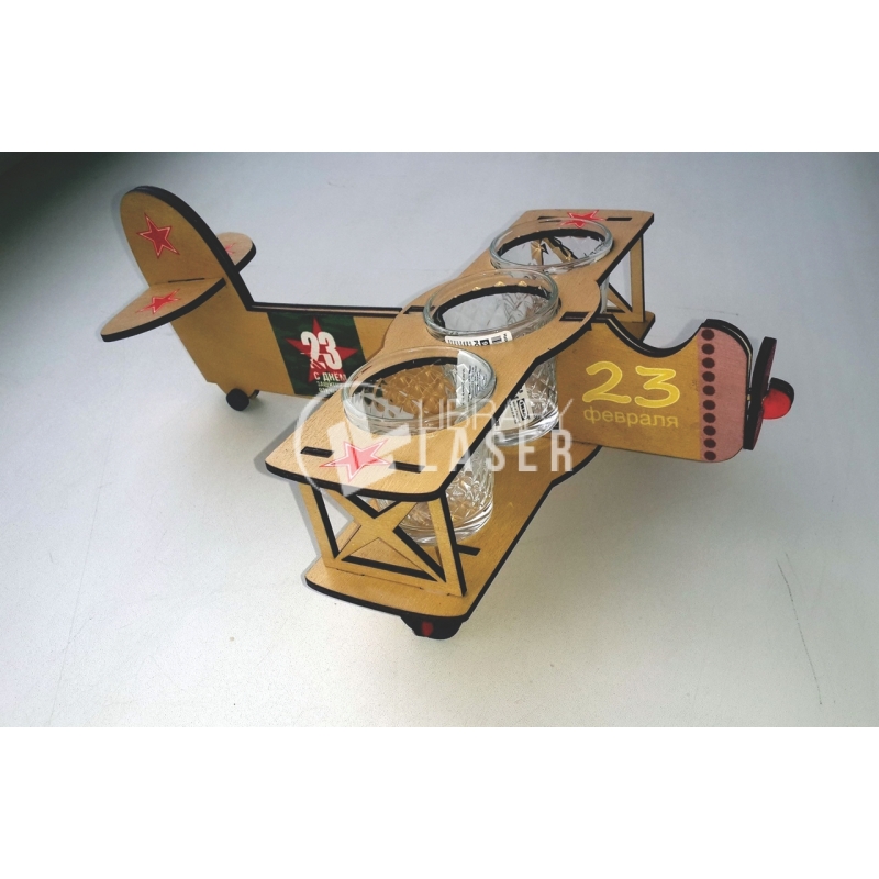 ▷ Aircraft cup holder for laser cutting