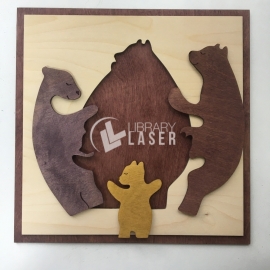 Bears puzzle for Laser Cutting