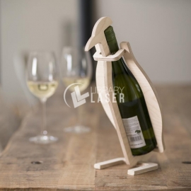 Penguin shaped bottle holder for Laser Cutting