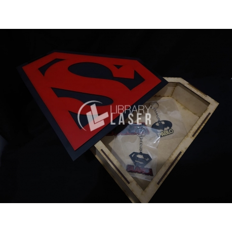 Caja superman Corte Laser