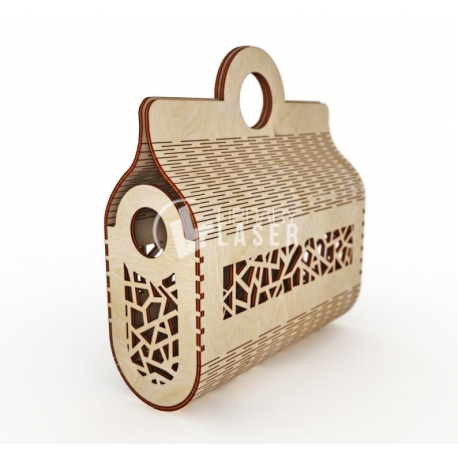 Laser-Cut Wood and Leather Bag | Support Local – Mountain View