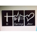 Faith, hope and love painting for Laser Cutting