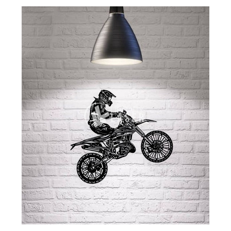 Moto, Quadro em MDF na cor preta com desenho de Moto Cross.…