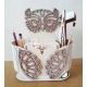 Owl-shaped pencil holder design