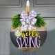 Charming Rustic Hello Spring Daisy Wreath