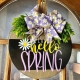 Charming Rustic Hello Spring Daisy Wreath