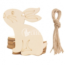 Easter Bunny Festival Wood Ornament