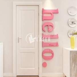 Decoración de Pared 3d Acrílico Hello