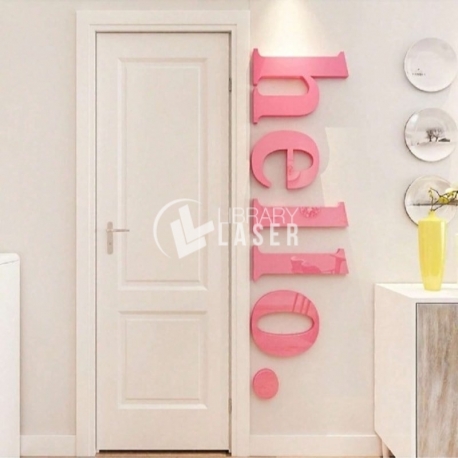 Decoración de Pared 3d Acrílico Hello
