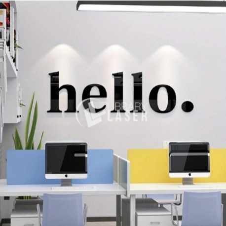 Hello Mirror Film Acrylic Wall Decal 3d Hello Contemporary Style Door Mural