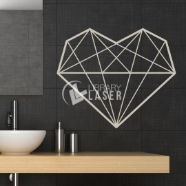 Geometric Heart Living Room Decor Wall Sign Wall Art