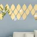 Adhesivos de Pared Espejo Acrílico Diseño Hojas Ovaladas Vintage