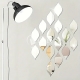 Acrylic Mirror Wall Stickers Vintage Oval Leaf Water Drops Design