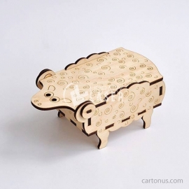Diseño Caja con forma de oveja 