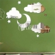 Wall Stickers With Moon Stars And Clouds Mirror Acrylic