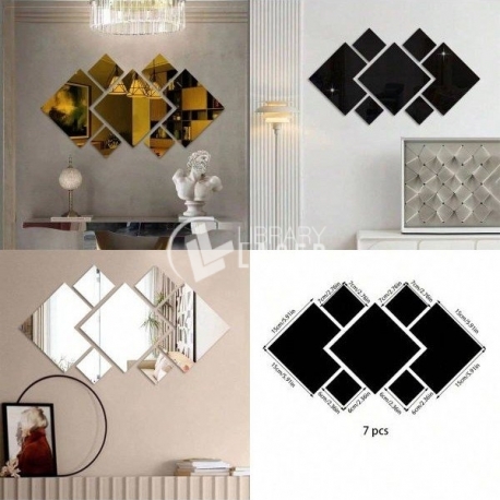 Creative Square Shaped Mirror Wall Decor Mirror Acrylic