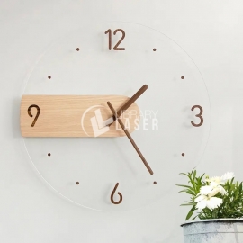 Reloj Decorativo Acrílico Transparente Madera