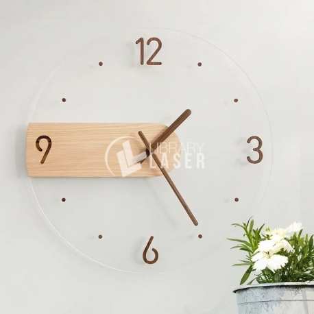 Reloj Decorativo Acrílico Transparente Madera