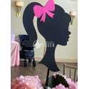 Wooden Head Stand Barbie Silhouette Showcase Hair Bows