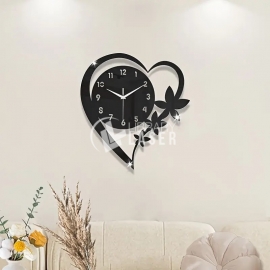 Acrylic Wall Clock In The Shape Of A Heart
