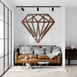 Wooden Geometric Diamond Wall Decor