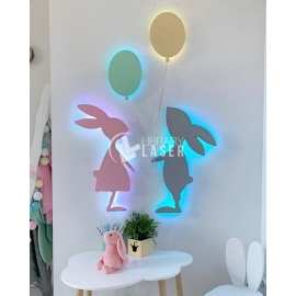 Bunny With Balloon Nursery Kids Room Decor
