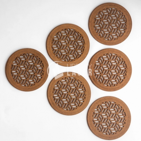 Posavasos Geométricos de Madera para Té y Café