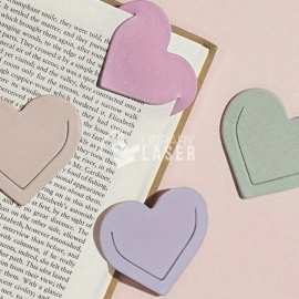 Marcador de Libros de Cuero con Forma de Corazón