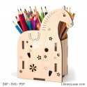 Portalápiz Caballo MDF - Archivo DXF Corte Láser Gratis