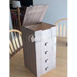 Laser cut wood drawer organizer desk storage file