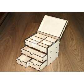 6mm plywood storage box with drawers 15x20x15 laser cut plan