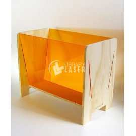 Wood and acrylic magazine display rack laser cut plan