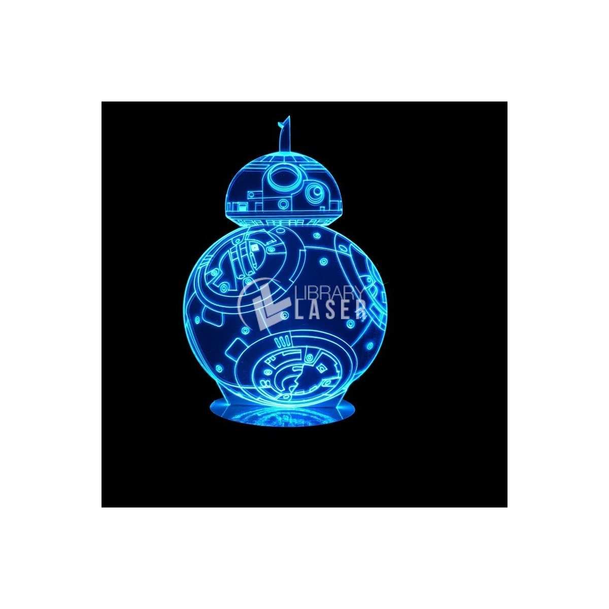 Lámpara LED 3D Robot BB8 holograma archivo láser