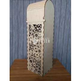 Hinged lid wine gift box laser cut wooden template