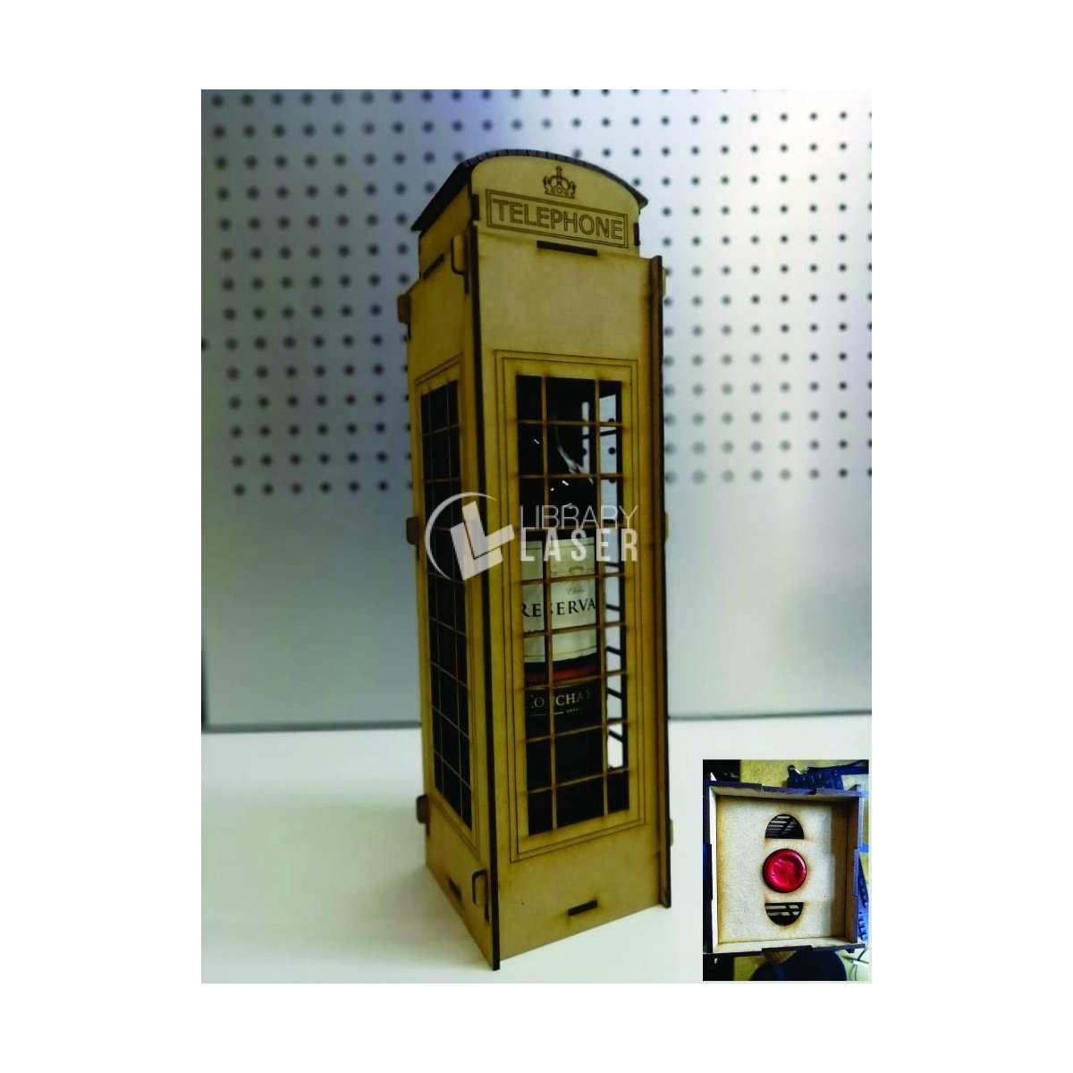 London Telephone Box wine holder laser cut dxf
