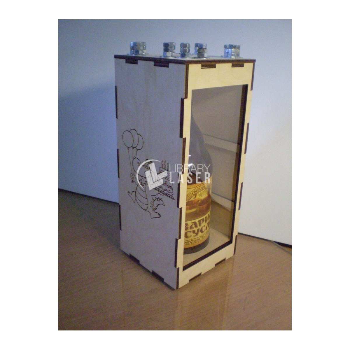 Bottle packaging box laser cut vector file