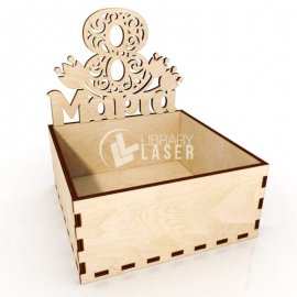 Women's Day wooden gift basket laser cut file