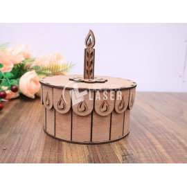 3mm cake shaped gift box laser cut vector file