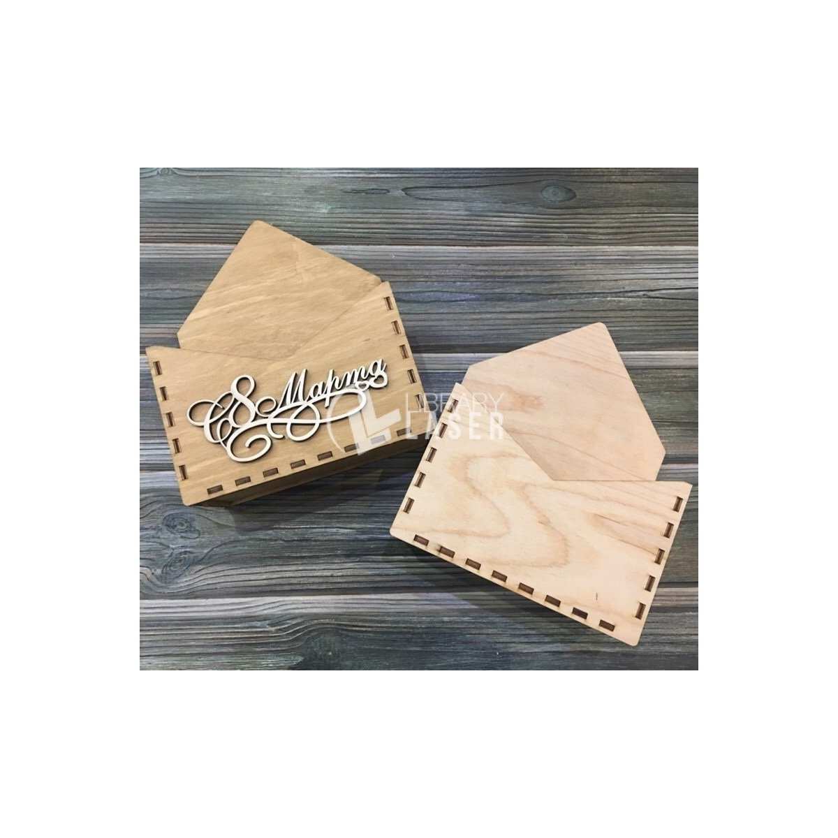 Envelope style gift box laser cut dxf vector
