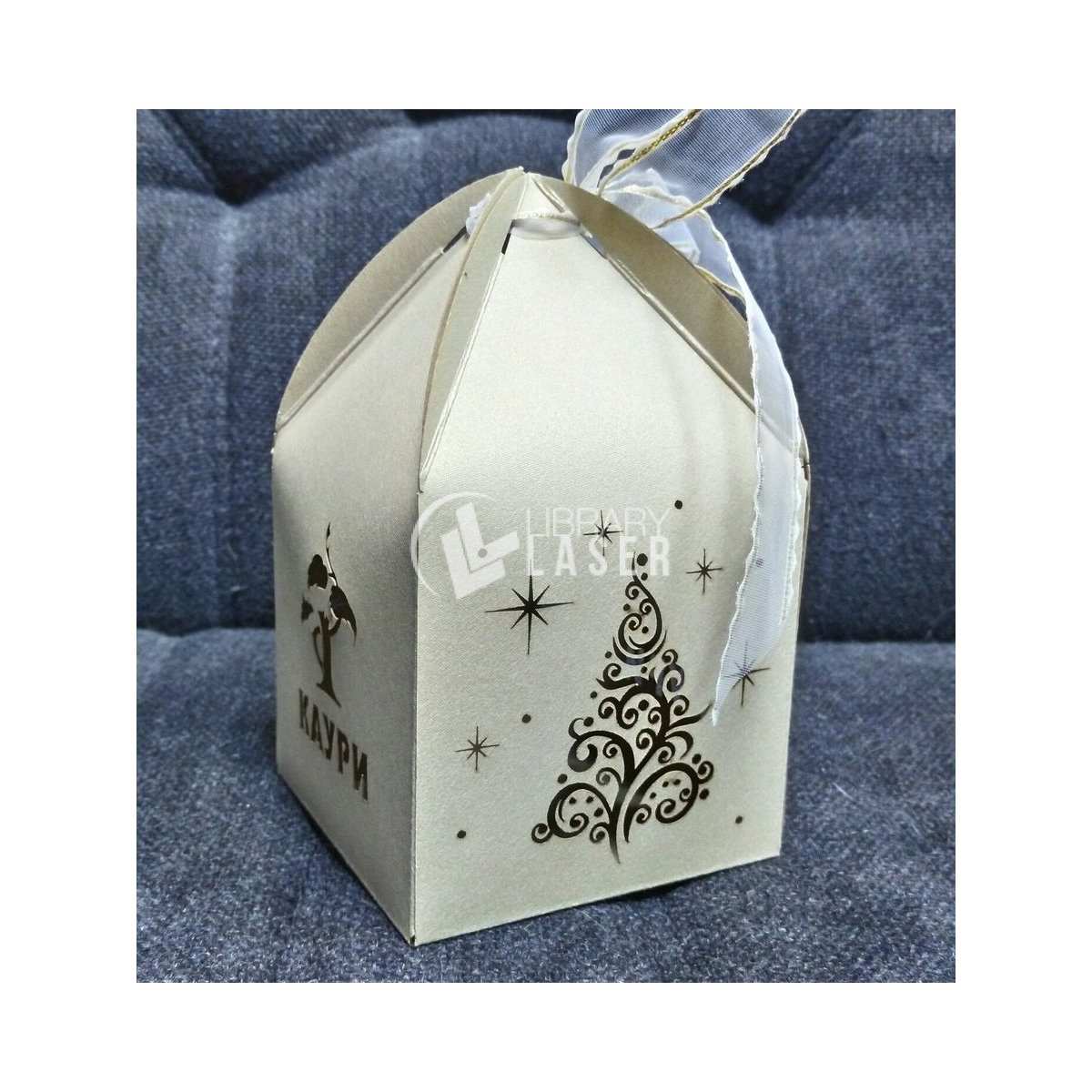 Wedding and party favor box laser cut template