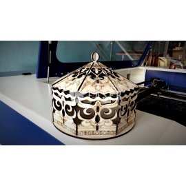 Decorative wooden basket with lid laser cut file