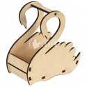 Swan flower basket wooden laser cut template