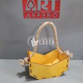 Hanging flower basket laser cut wood design