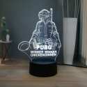 3D PUBG Winner Chicken Dinner lamp laser cut design
