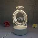 3D Diamond Ring optical illusion lamp laser cut