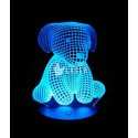 Puppy dog 3D optical illusion lamp laser cut