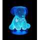 Puppy dog 3D optical illusion lamp laser cut