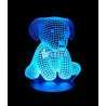 Lámpara LED 3D Perrito ilusión óptica archivo láser