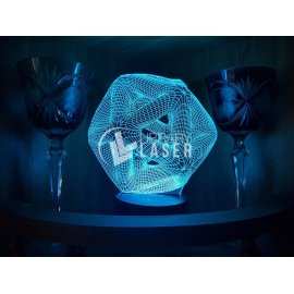 Lámpara Icosaedro 3D acrílico ilusión óptica archivo láser